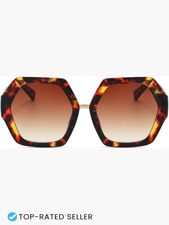 Vintage Oversized Hexagonal Retro Sunglasses for Women UV400 Protection main image 5